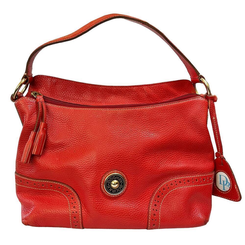 Dooney & Bourke Red Large Slouch French Leather Shoulder Bag Purse #RU776 - Picture 13 of 13